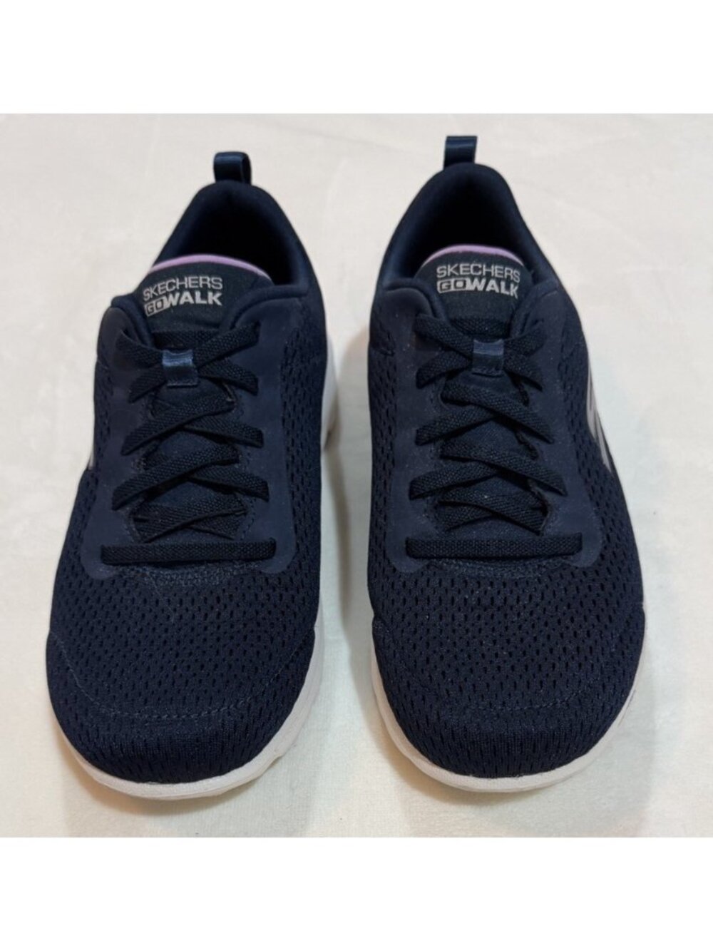 Skechers Air Cooled Goga Mat Shoes Navy Blue/Purple Go Walk  ~ Women’s Size 8 - Picture 3 of 11